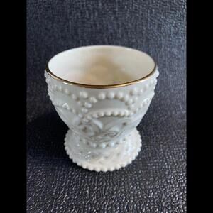 Vintage Lenox Beaded Tea Light Votive Candle Holder Ivory & 24K Gold